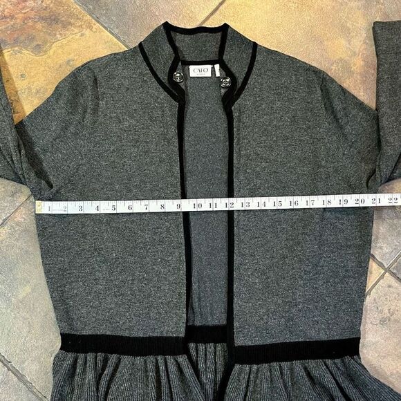 Cato Women Gray Cardigan Black Outline 14/16W - Picture 7 of 10